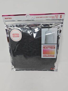 Sealed New Uniqlo Heattech Extra Warm Turtle Neck Long Sleeve Top Dk Gray Small